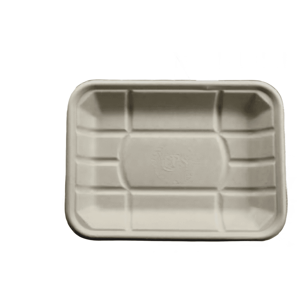 4D Tray 8.3X4.5X0.6 IN 1 Compartment Pulp Fiber Kraft Rectangle 250/Case