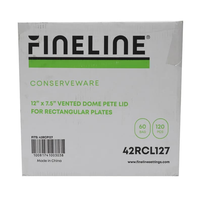 Lid Dome 12X7 IN Rectangle For Plate Vented 120/Case