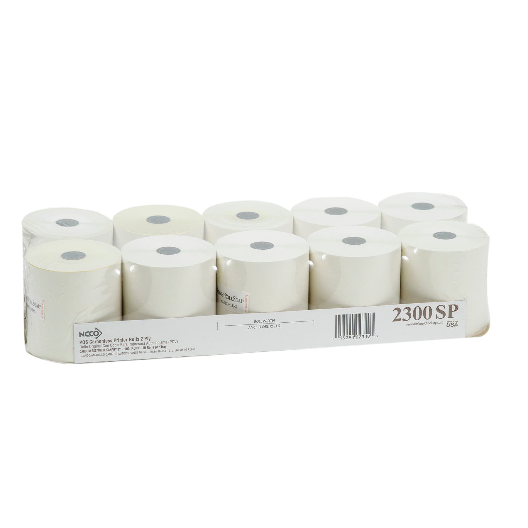 RegistRoll Register Tape Roll 3IN X100FT Paper 2PLY White Carbonless 30/Case