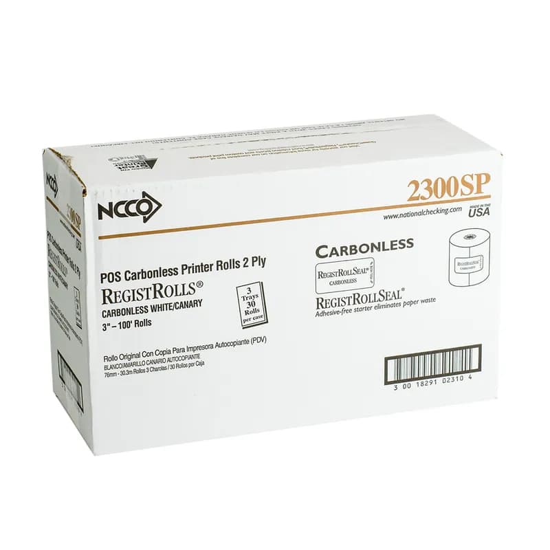 RegistRoll Register Tape Roll 3IN X100FT Paper 2PLY White Carbonless 30/Case