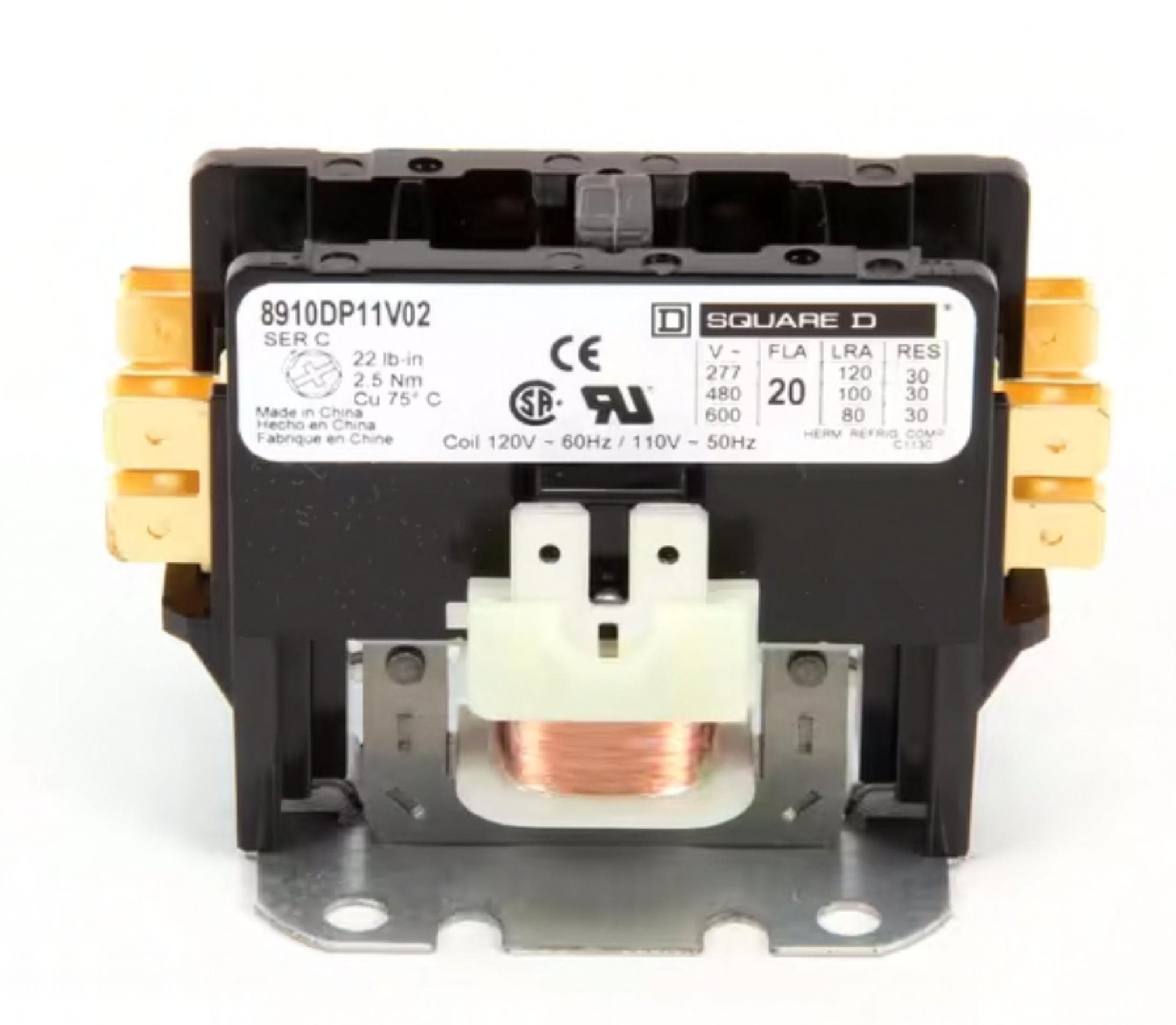 Motor Contactor 115V 60 HZ 20 Amps 1/Each