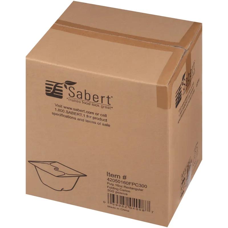 Take-Out Container Fold-Top With Flat Lid 5X5X3 IN Pulp Fiber Kraft Rectangle 300/Case