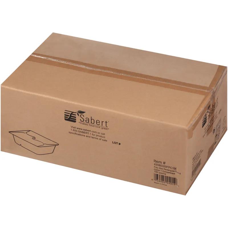 Take-Out Container Fold-Top With Flat Lid 5.8X8.3X2.08 IN Pulp Fiber Kraft Rectangle 150/Case