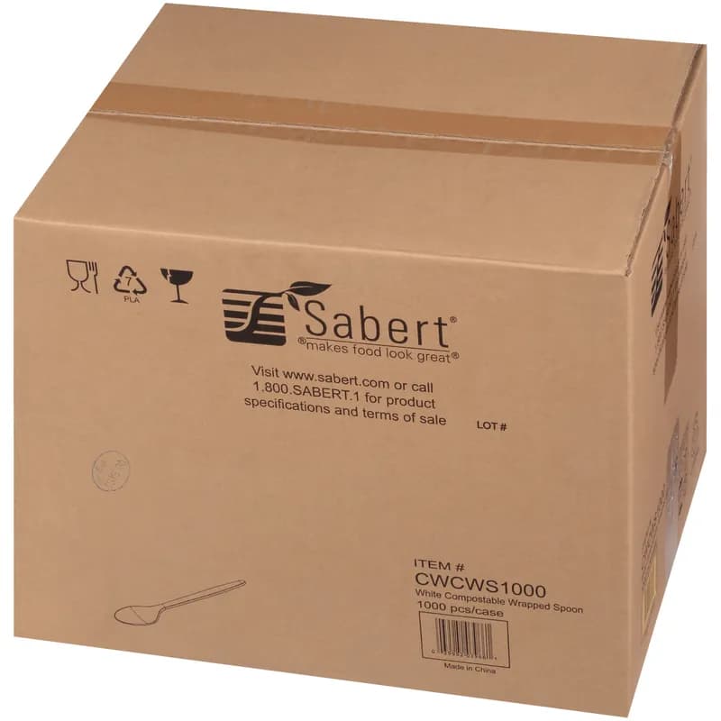 Spoon CPLA White Individually Wrapped 1000/Case