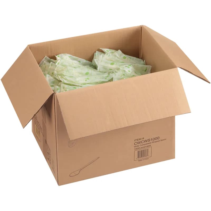 Spoon CPLA White Individually Wrapped 1000/Case