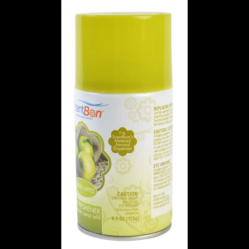ScentBon Air Freshener Green Apple Aerosol 6.2 FLOZ For Aerosol Dispenser #2023 Dispenser Metered Refill 12/Case