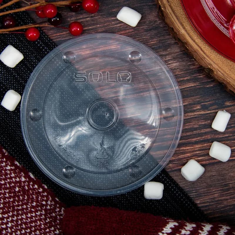 Solo® Lid 4.596X0.389 IN 1 Compartment PP Clear For 16 OZ Container Unhinged Vented 100 Count/Pack 10 Packs/Case