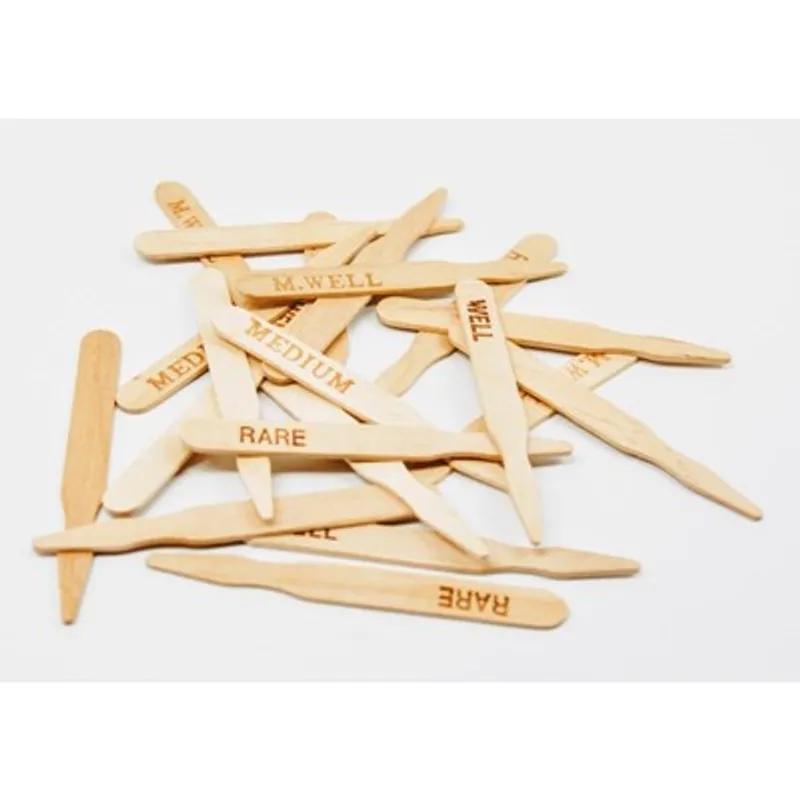 Well Done Steak Marker 3.5 IN Wood Natural 500/Pack