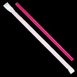 Giant Straw 0.314X9 IN Plastic Pink Paper Wrapped 2500/Case