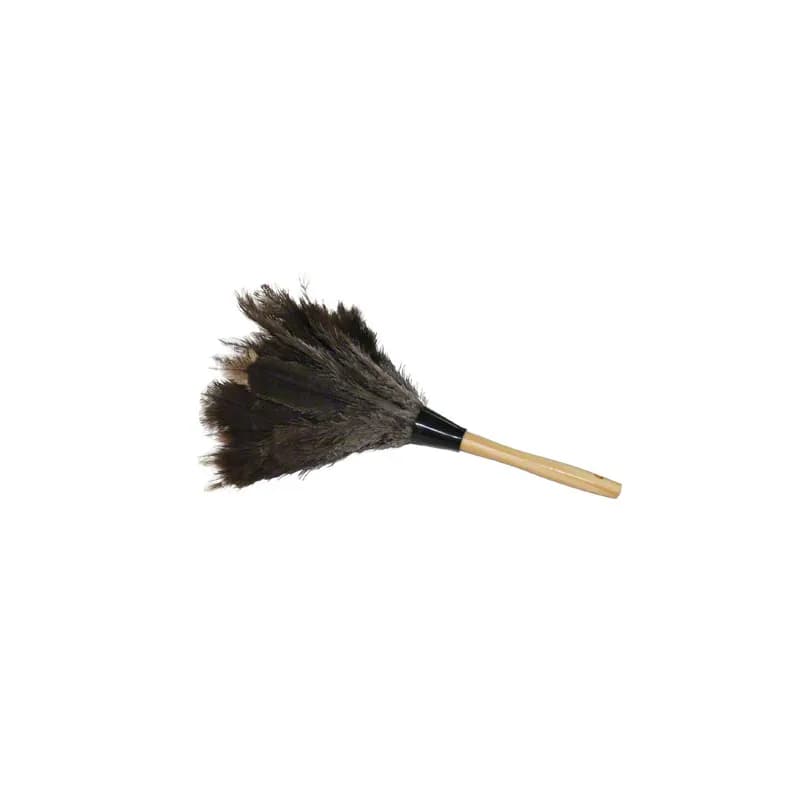 Feather Duster 14 IN Brown Gray With Handle Reusable 1/Each