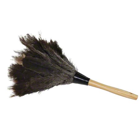 Feather Duster 14 IN Brown Gray With Handle Reusable 1/Each