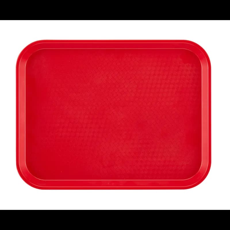 Fast Food Tray 10X14 IN Plastic Red Rectangle 24/Case