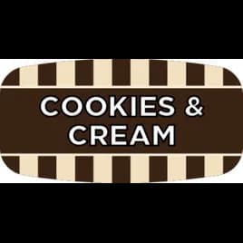 Cookies & Cream Bakery Flavor Label 0.625X1.25 IN 4 Color Process UV 1000 Count/Roll 50 Rolls/Case 50000 Count/Case
