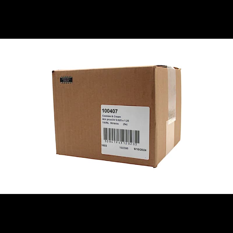 Cookies & Cream Bakery Flavor Label 0.625X1.25 IN 4 Color Process UV 1000 Count/Roll 50 Rolls/Case 50000 Count/Case