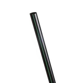 Straw 7.75 IN PLA Black Green Stripe Unwrapped 300/Box