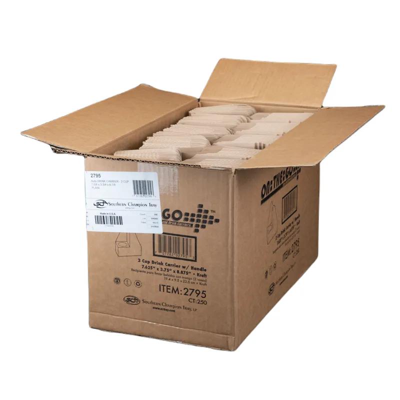 Cup Carrier 7.625X3.75X8.875 IN 2 Compartment Paper Kraft With Handle 250/Case