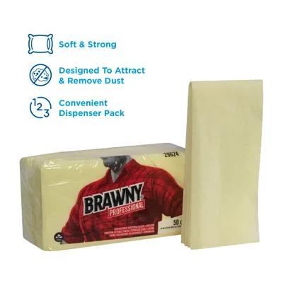 Brawny® Professional Dust Cloth 24X24 IN 1 PLY Rayon Yellow Disposable 50 Sheets/Pack 4 Packs/Case 200 Sheets/Case