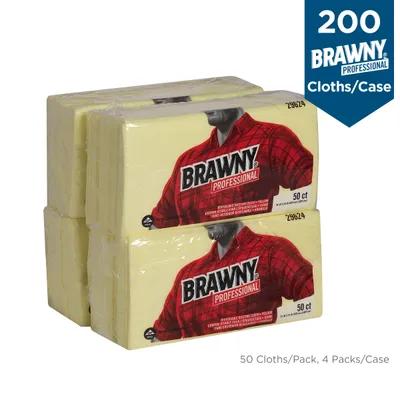 Brawny® Professional Dust Cloth 24X24 IN 1 PLY Rayon Yellow Disposable 50 Sheets/Pack 4 Packs/Case 200 Sheets/Case