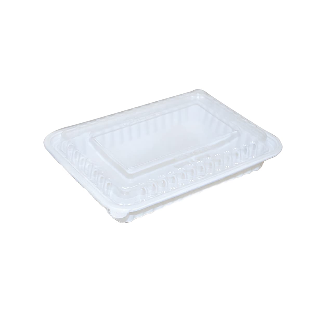 Take-Out Container Base & Lid Combo With Dome Lid 26 OZ PP White Oblong 150/Case
