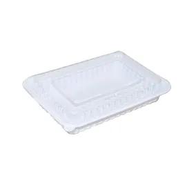 Take-Out Container Base & Lid Combo With Dome Lid 26 OZ PP White Oblong 150/Case