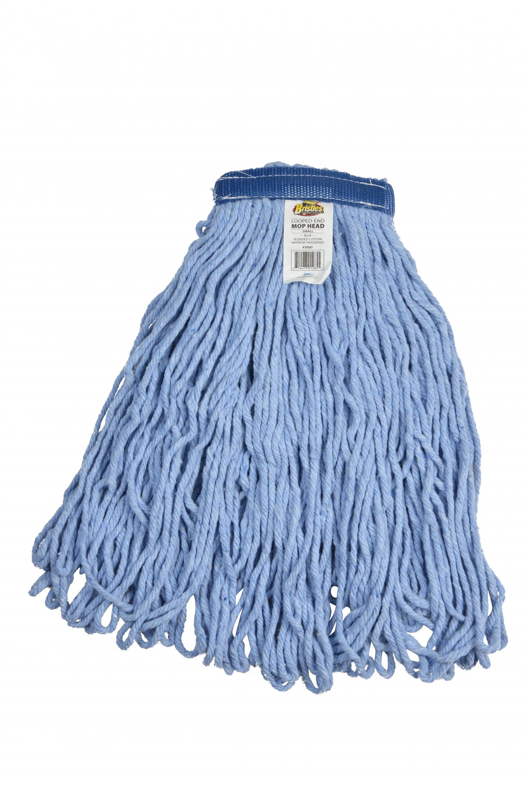 Mop Head Small (SM) Blue Cotton 4PLY Loop End Launderable 12/Case