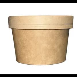 Soup Food Container Base & Lid Combo With Flat Lid 8 OZ Paper Kraft 250/Case
