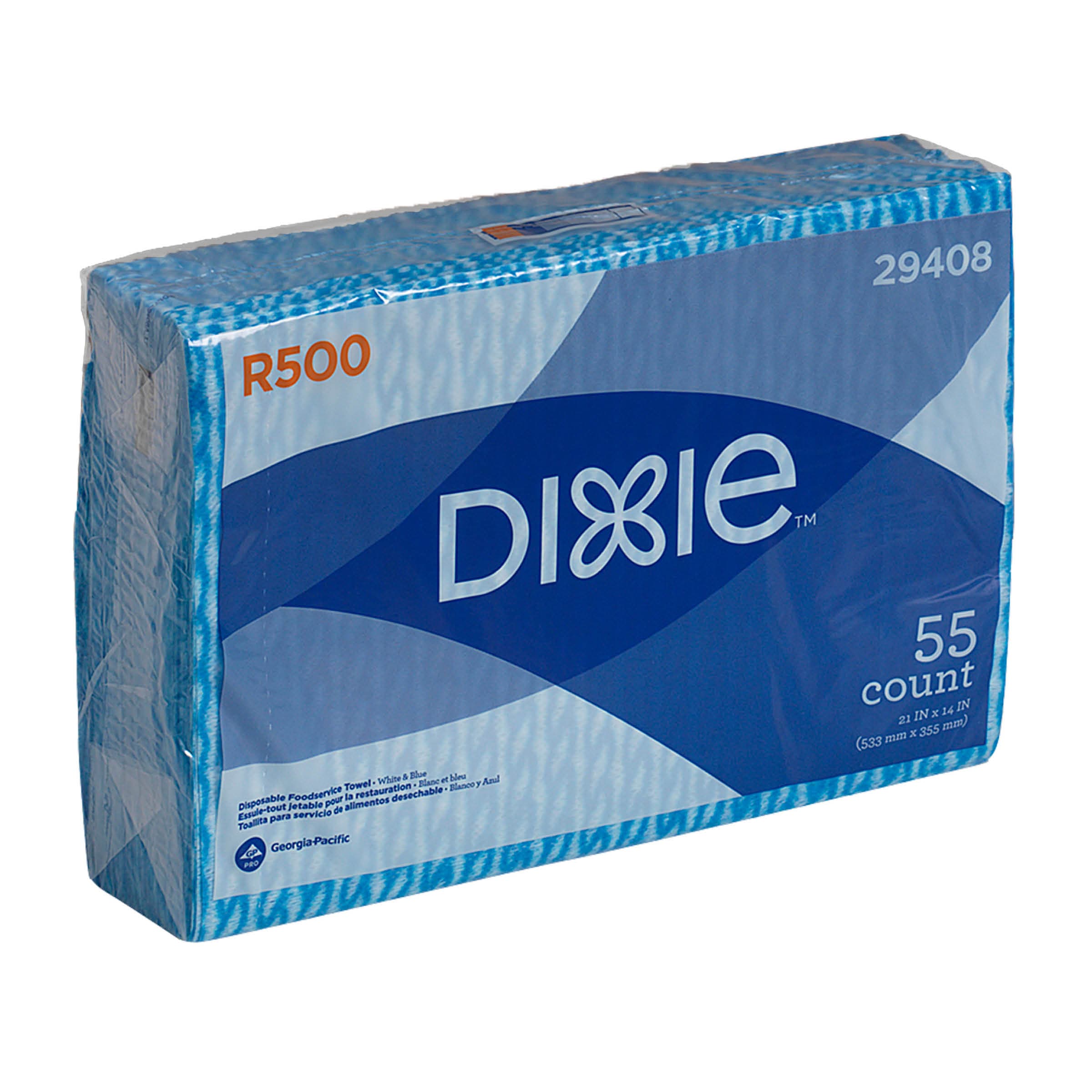 Dixie® Dine-A-Wipe Cleaning Wipe 14X21 IN 1 PLY White Blue 1/4 Fold Disposable 55 Count/Pack 6 Packs/Case 330 Count/Case