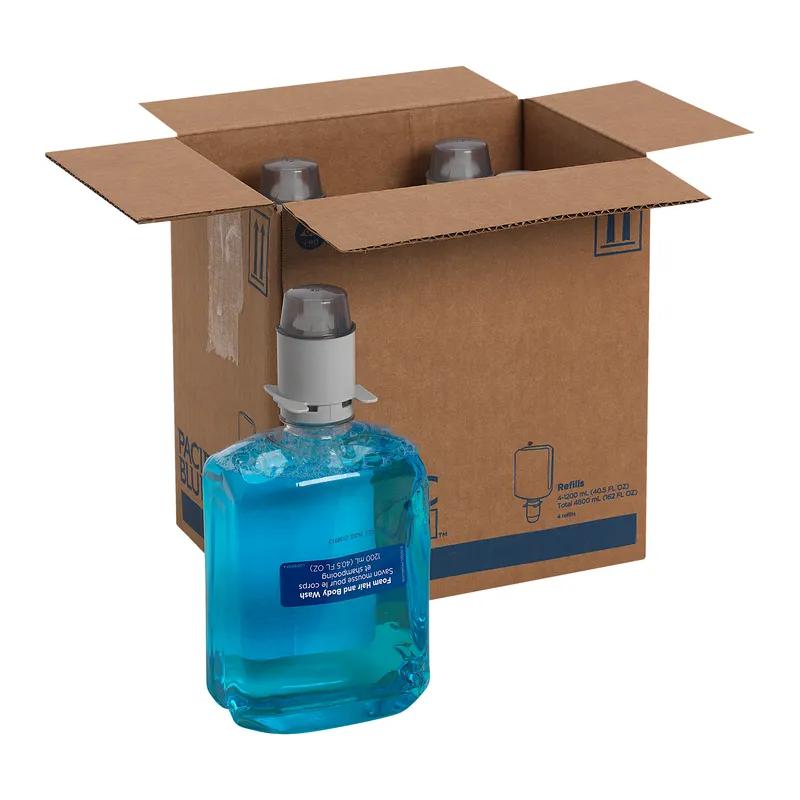 Pacific Blue Ultra™ Hair & Body Wash Liquid 1200 mL Aloe Vera Blue Manual Dispenser Refill 4/Case