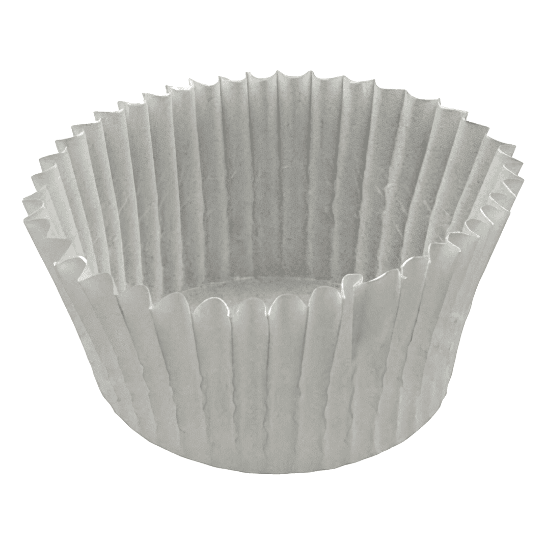 Baking Cup 4.5X1.25X2 IN White Fluted 10000/Case