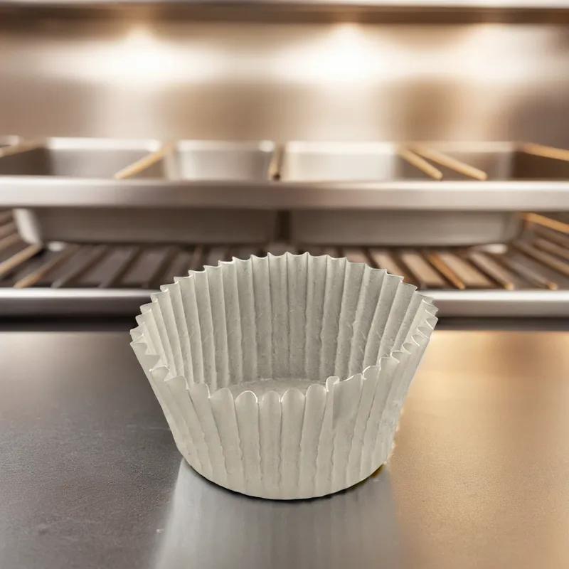 Baking Cup 4.5X1.25X2 IN White Fluted 10000/Case