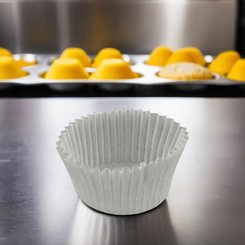 Baking Cup 4.5X1.25X2 IN White Fluted 10000/Case