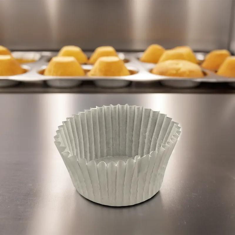 Baking Cup 4.5X1.25X2 IN White Fluted 10000/Case