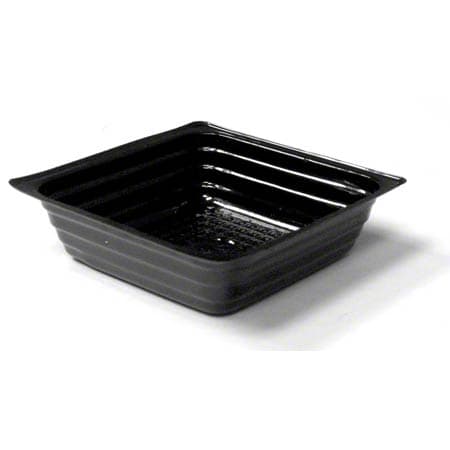 WNA Atrium Take-Out Container Base 3.48X3.48X1 IN OPS Black Square 2500/Case