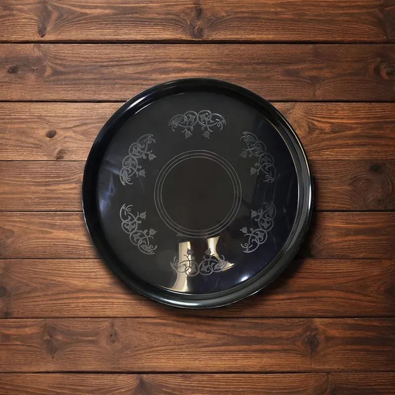 Serving Tray 16 IN PP Black Round 25/Case
