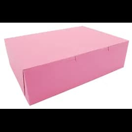 Bakery Box 14X10X4 IN CCNB Pink Rectangle Lock Corner Tuck Top 100/Bundle