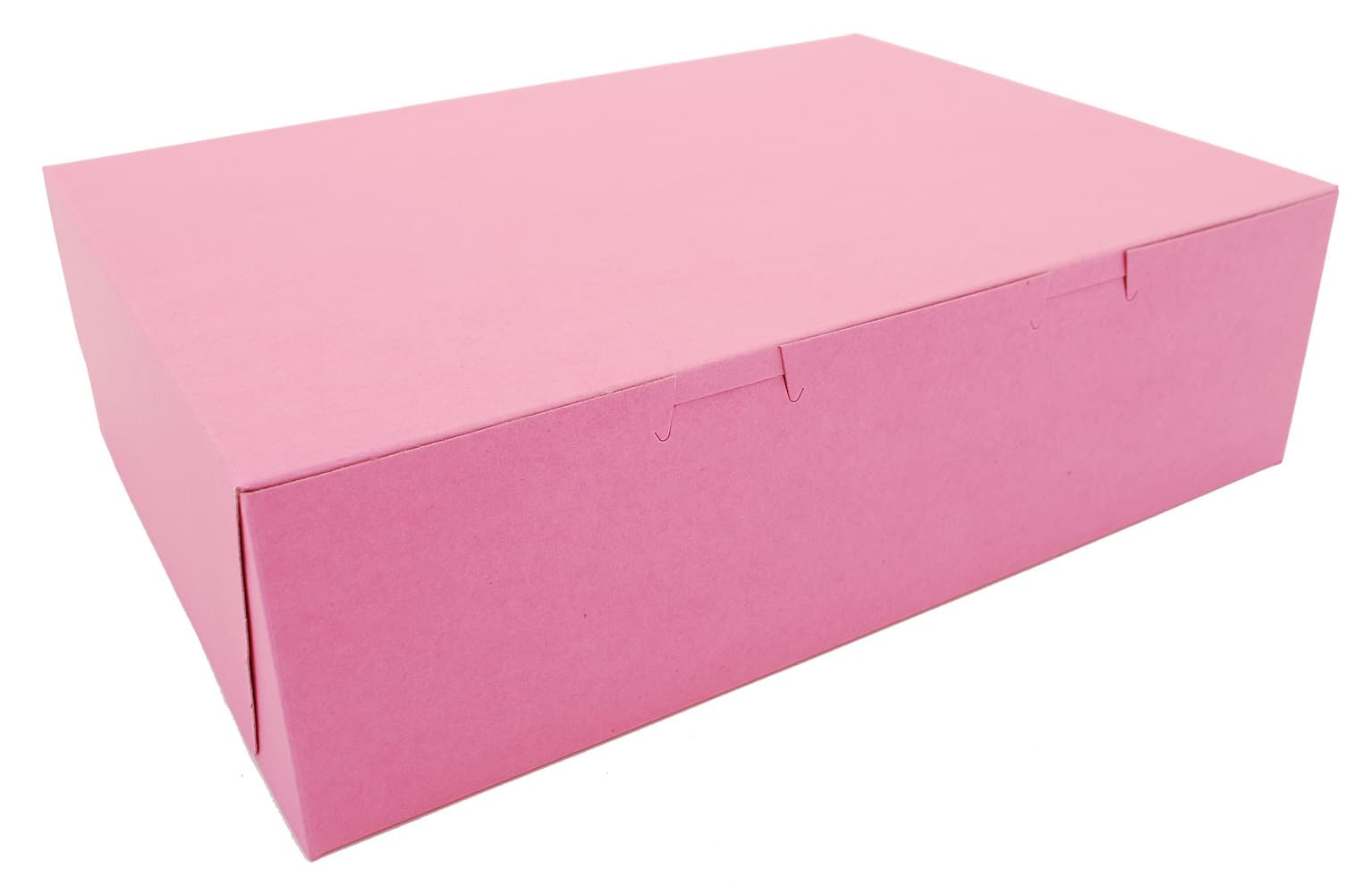 Bakery Box 14X10X4 IN CCNB Pink Rectangle Lock Corner Tuck Top 100/Bundle
