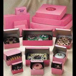 Bakery Box 14X10X4 IN CCNB Pink Rectangle Lock Corner Tuck Top 100/Bundle