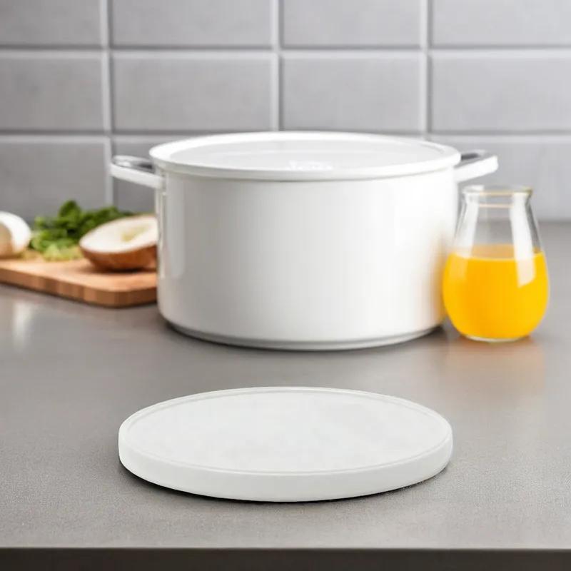 Lid 7.02X0.53 IN LLDPE White Round For Fits Berry 700 Diameter Round Containers 150/Case