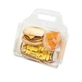 WNA Atrium Lunch Take-Out Container Hinged Barn 7.75X7.5X3.56 IN PET Clear Rectangle With Handle 100/Case