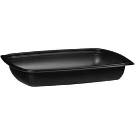 Take-Out Container Base 11X8X1.6 IN PP Black Rectangle 150/Case