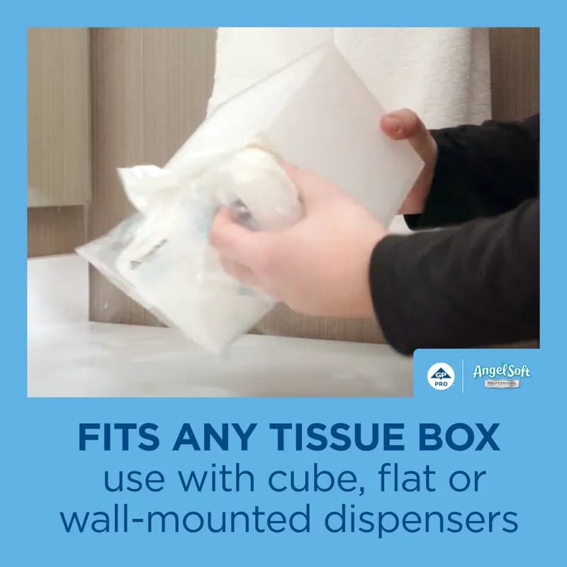 Angel Soft Professional® Series Pro Facial Tissue 2PLY Wht 1/2 Fld EPA Indicator Bag 96 Sheets/Pack 54 Packs/Case