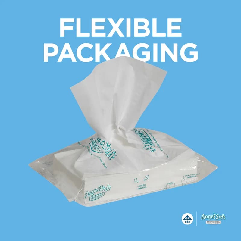Angel Soft Professional® Series Pro Facial Tissue 2PLY Wht 1/2 Fld EPA Indicator Bag 96 Sheets/Pack 54 Packs/Case