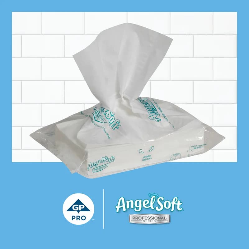 Angel Soft Professional® Series Pro Facial Tissue 2PLY Wht 1/2 Fld EPA Indicator Bag 96 Sheets/Pack 54 Packs/Case