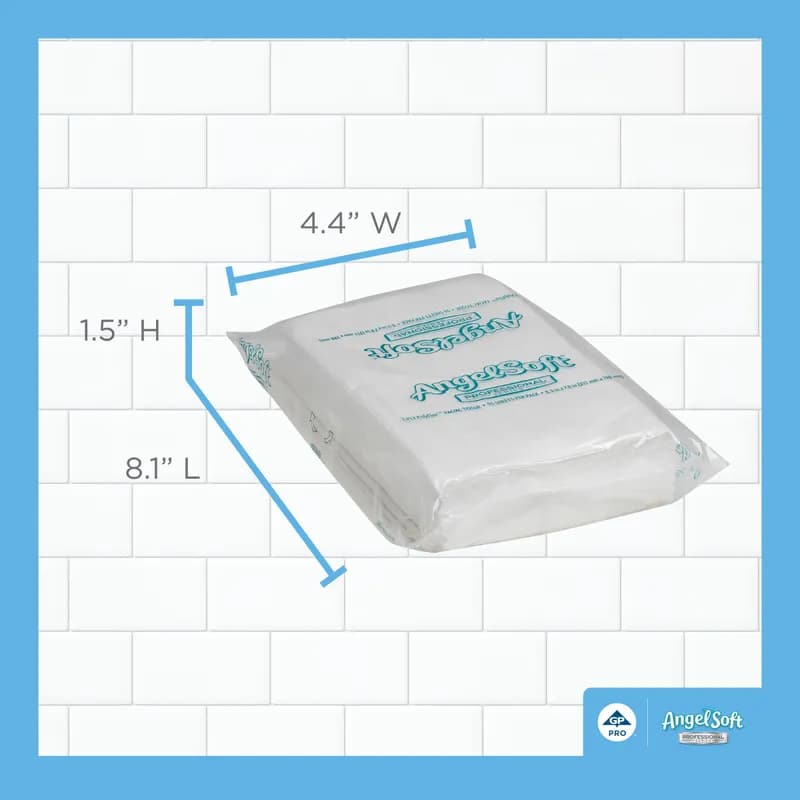 Angel Soft Professional® Series Pro Facial Tissue 2PLY Wht 1/2 Fld EPA Indicator Bag 96 Sheets/Pack 54 Packs/Case