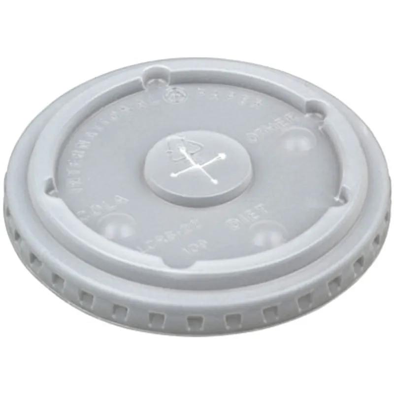 Lid Flat PS Translucent For 12-24 OZ Cold Cup With Hole Identification 1000/Case