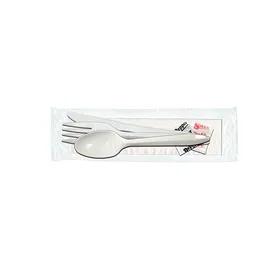Victoria Bay 6PC Cutlery Kit PP White Medium Weight With 13X13 Napkin,Fork,Knife,Salt & Pepper,Teaspoon 500/Case