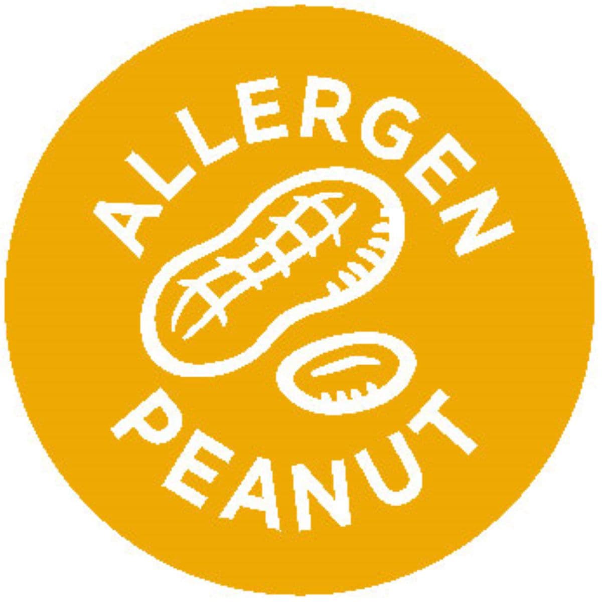 Allergen Peanut Bakery Label 1 IN Gold UV 1000 Count/Roll 50 Rolls/Case 50000 Count/Case