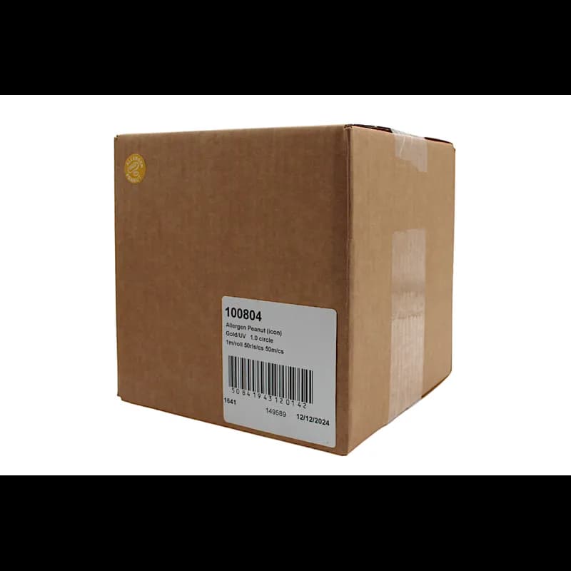 Allergen Peanut Bakery Label 1 IN Gold UV 1000 Count/Roll 50 Rolls/Case 50000 Count/Case