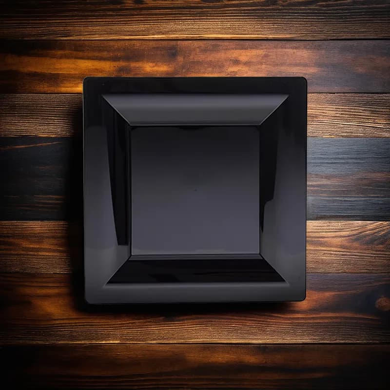 WNA Plate 6.5 IN PS Black Square 168/Case
