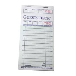 Guest Check 3.5X6.75 IN Paper Green Single 100 Count/Pack 50 Count/Case